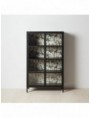 VITRINA NEGRO METAL-CRISTAL SALÓN 80 X 30 X 131 CM