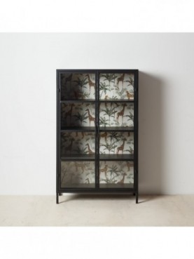 VITRINA NEGRO METAL-CRISTAL SALÓN 80 X 30 X 131 CM