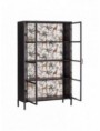 VITRINA NEGRO METAL-CRISTAL SALÓN 80 X 30 X 131 CM
