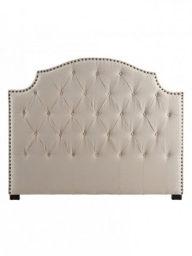 CABECERO CAPITONÉ CREMA TEJIDO-MADERA 160 X 10 X 130 CM