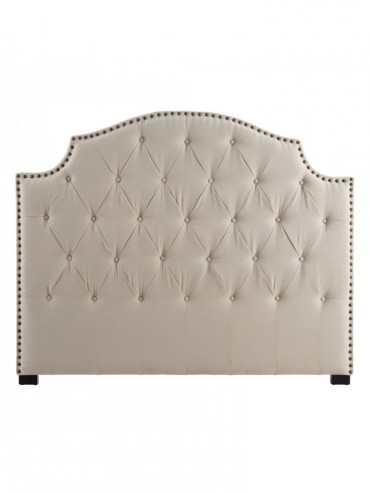 CABECERO CAPITONÉ CREMA TEJIDO-MADERA 160 X 10 X 130 CM