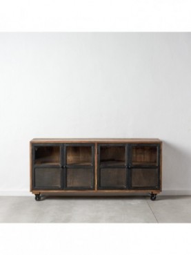 APARADOR NEGRO-NATURAL MADERA DE MANGO 160 X 35 X 71 CM