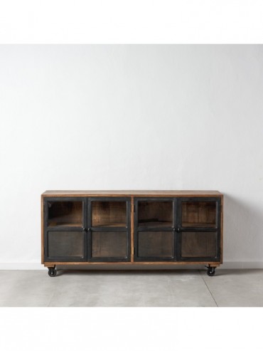 APARADOR NEGRO-NATURAL MADERA DE MANGO 160 X 35 X 71 CM