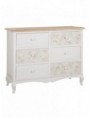 CÓMODA 6 CAJONES BLANCO-NATURAL 100 X 40 X 80 CM