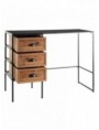 ESCRITORIO NEGRO-NATURAL METAL / MADERA 101 X 43 X 78 CM