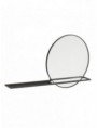 ESPEJO ESTANTE NEGRO METAL-CRISTAL 90 X 10 X 50 CM