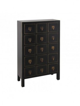 MUEBLE AUXILIAR 15 CAJONES NEGRO-ORO 63 X 26 X 104,50 CM