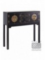 CONSOLA 4 PUERTAS Y 3 CAJONES NEGRO 95 X 26 X 90 CM