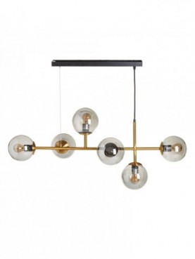 LÁMPARA TECHO ORO-GRIS METAL / CRISTAL 98 X 52 X 40 CM