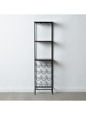 BOTELLERO NEGRO HIERRO / MÁRMOL SALÓN 38 X 28 X 150 CM