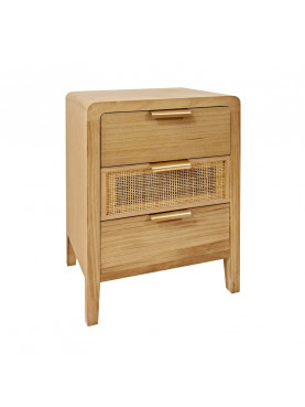 MESITA NATURAL MADERA-RATÁN DORMITORIO 40 X 30 X 62,50 CM