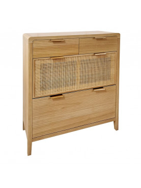 ZAPATERO NATURAL MADERA-RATÁN 80 X 30 X 107 CM