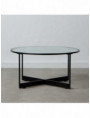 MESITA NEGRO-NATURAL METAL / MADERA 50 X 38 X 50 CM