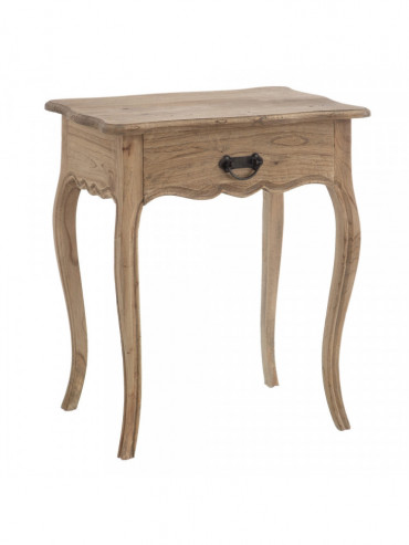 MESITA NATURAL MADERA MINDI DORMITORIO 58 X 43 X 70 CM