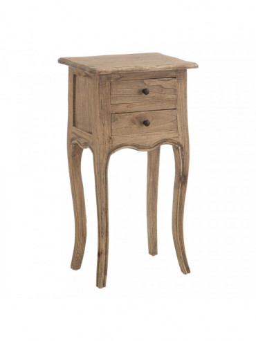 MESITA NATURAL MADERA MINDI DORMITORIO 40 X 30 X 72 CM