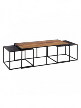 S/3 MESA CENTRO NATURAL-NEGRO 120 X 60 X 45,50 CM