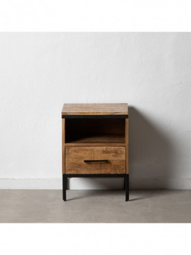 MESITA NATURAL MADERA DE MANGO 40 X 35 X 55 CM