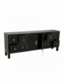 MUEBLE 8 CAJONES NEGRO-ORO MADERA 130 X 24 X 50,50 CM