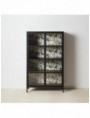 VITRINA NEGRO METAL-CRISTAL SALÓN 80 X 30 X 131 CM
