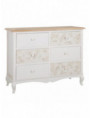 CÓMODA 6 CAJONES BLANCO-NATURAL 100 X 40 X 80 CM