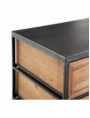 ESCRITORIO NEGRO-NATURAL METAL / MADERA 101 X 43 X 78 CM