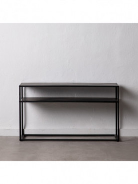 MUEBLE AUXILIAR NEGRO METAL 90 X 28 X 50 CM