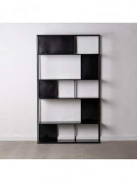 ESTANTERÍA NEGRO METAL 100 X 22 X 175 CM