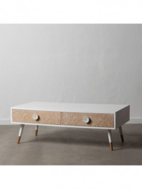 MESA CENTRO BLANCO-NATURAL 120 X 60 X 42 CM