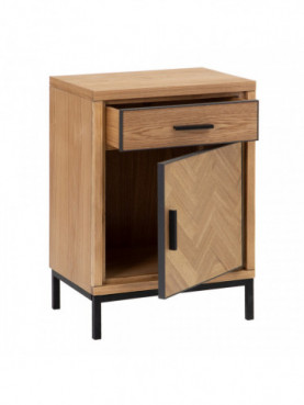 MESITA ESPIGA NATURAL MADERA / METAL 48 X 36 X 71 CM