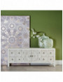 MUEBLE 8 CAJONES BLANCO ROZADO 130 X 24 X 50,50 CM