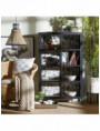 VITRINA NEGRO METAL-CRISTAL SALÓN 80 X 30 X 131 CM