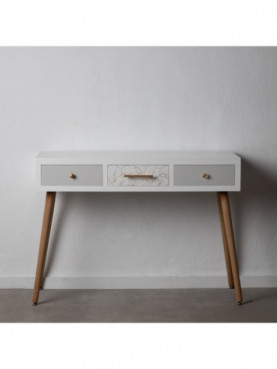 CONSOLA BLANCO-GRIS MADERA PAULONIA 107 X 40 X 78,50 CM
