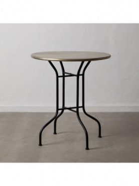 MESA AUXILIAR ORO-NEGRO METAL SALÓN 71,50 X 71,50 X 80 CM
