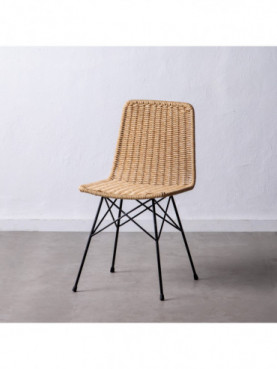 SILLA NATURAL-NEGRO PP/METAL SALÓN 45 X 41 X 83 CM