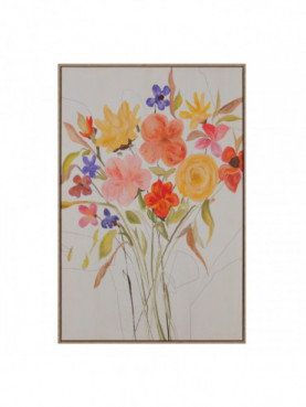 CUADRO IMPRESIÓN FLORES LIENZO 80 X 4 X 120 CM