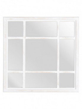 ESPEJO PARED BLANCO MADERA DECORACIÓN 60 X 3,50 X 60 CM