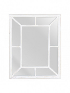 ESPEJO PARED BLANCO MADERA DECORACIÓN 61 X 2,50 X 76 CM
