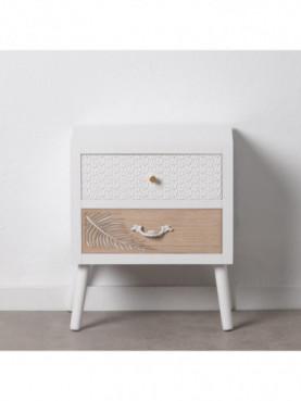 MESITA BLANCO-NATURAL MADERA DE PINO 45 X 30 X 54 CM
