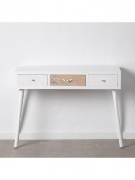 ESCRITORIO BLANCO-NATURAL 107 X 40 X 78 CM