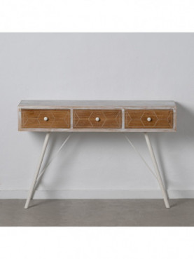 CONSOLA BLANCO-NATURAL 120 X 35 X 78 CM