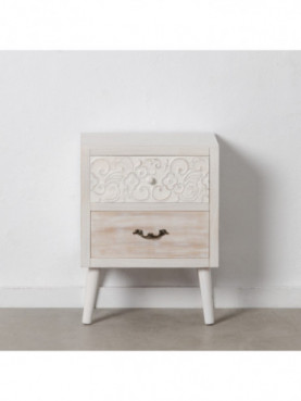 MESITA NATURAL-BLANCO MADERA DE ABETO 45 X 30 X 60 CM