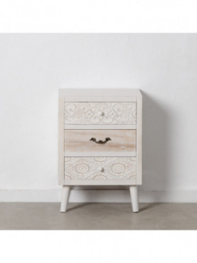 MESITA NATURAL-BLANCO MADERA DE ABETO 45 X 30 X 65 CM