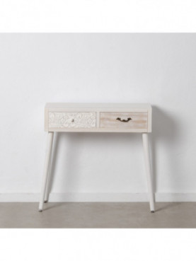 CONSOLA NATURAL-BLANCO MADERA DE ABETO 80 X 30 X 78 CM