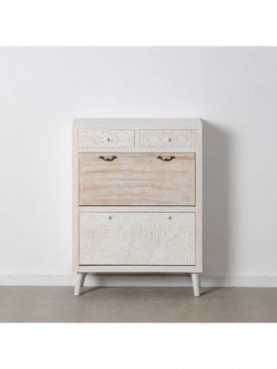 ZAPATERO NATURAL-BLANCO MADERA DE ABETO 80 X 30 X 110 CM