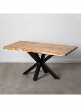 MESA COMEDOR NATURAL-NEGRO 160 X 90 X 76 CM