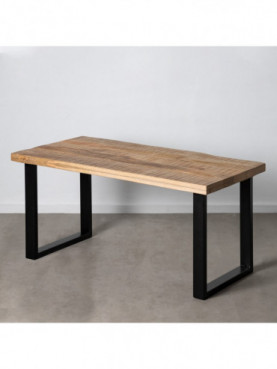 MESA COMEDOR NATURAL-NEGRO 160 X 80 X 76 CM