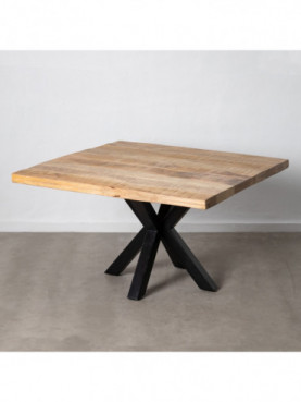 MESA COMEDOR NATURAL-NEGRO 130 X 130 X 76 CM