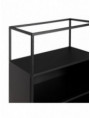 ESTANTERÍA NEGRO CRISTAL/METAL SALÓN 55 X 30 X 132 CM