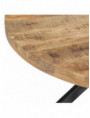 MESA COMEDOR NATURAL-NEGRO MADERA-HIERRO 120 X 120 X 79 CM