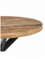 MESA COMEDOR NATURAL-NEGRO MADERA-HIERRO 120 X 120 X 79 CM